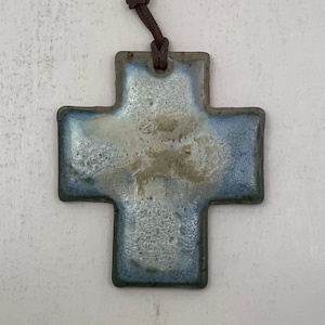 Clay/Stone Crucifix From Mexico 4X3.5