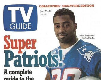 TV Guide Collector's Signature Edition January 25-31 1997 New England Patriots Curtis Martin Front Cover
