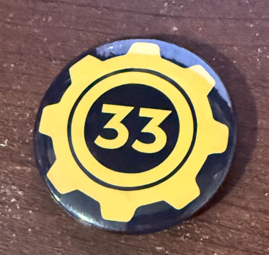 Vault Tech Button Vault 33 Button | Fallout-inspired Pin | Gamer Collectible Badge ...