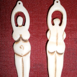 3&quot; 3/4 Mother Nature Goddess Hand Carved Bone Pendant