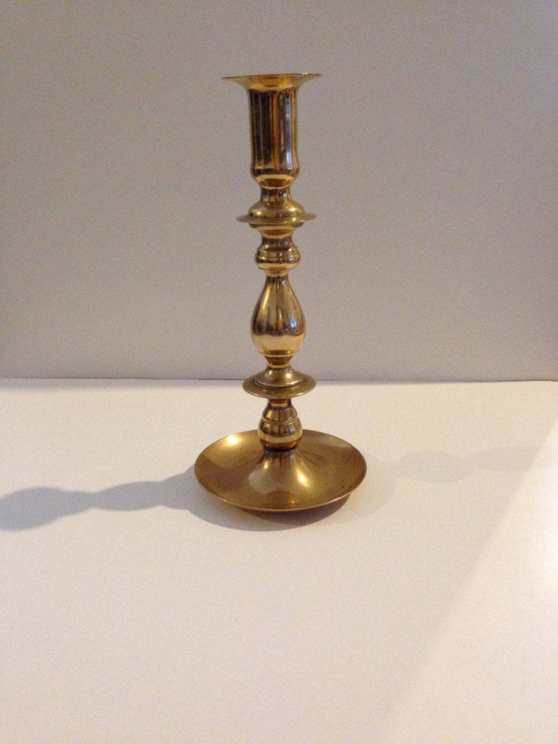 Vintage Solid Brass Candle Holder Etsy