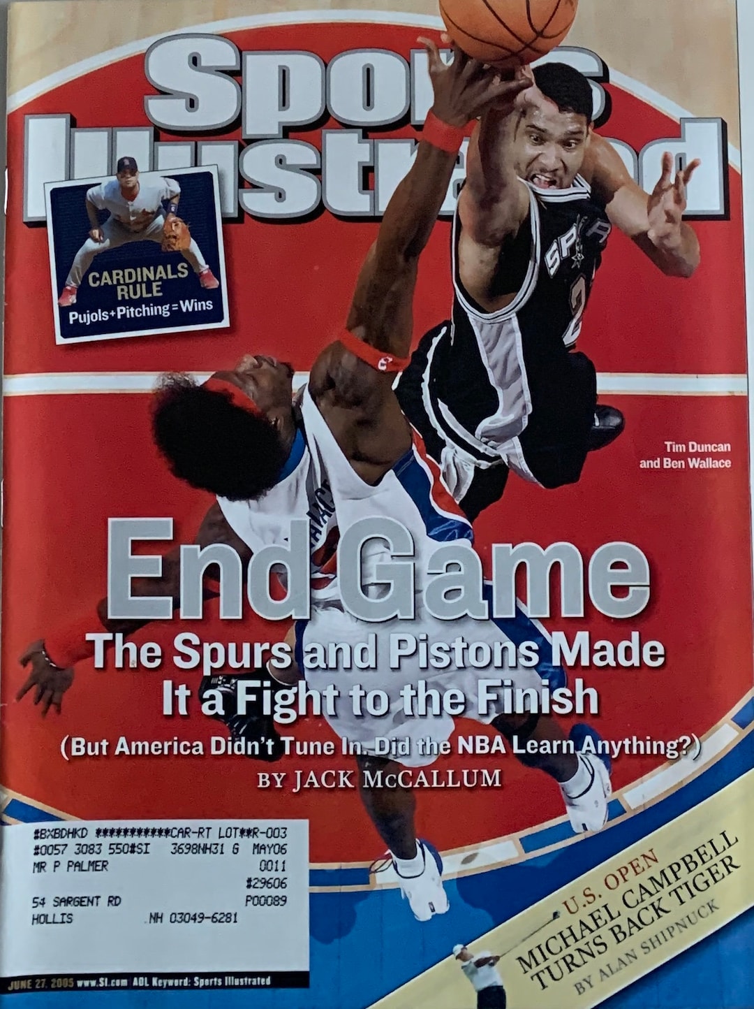 Collectible Sport Illustrated Magazine End Game Tim Duncan and Ben