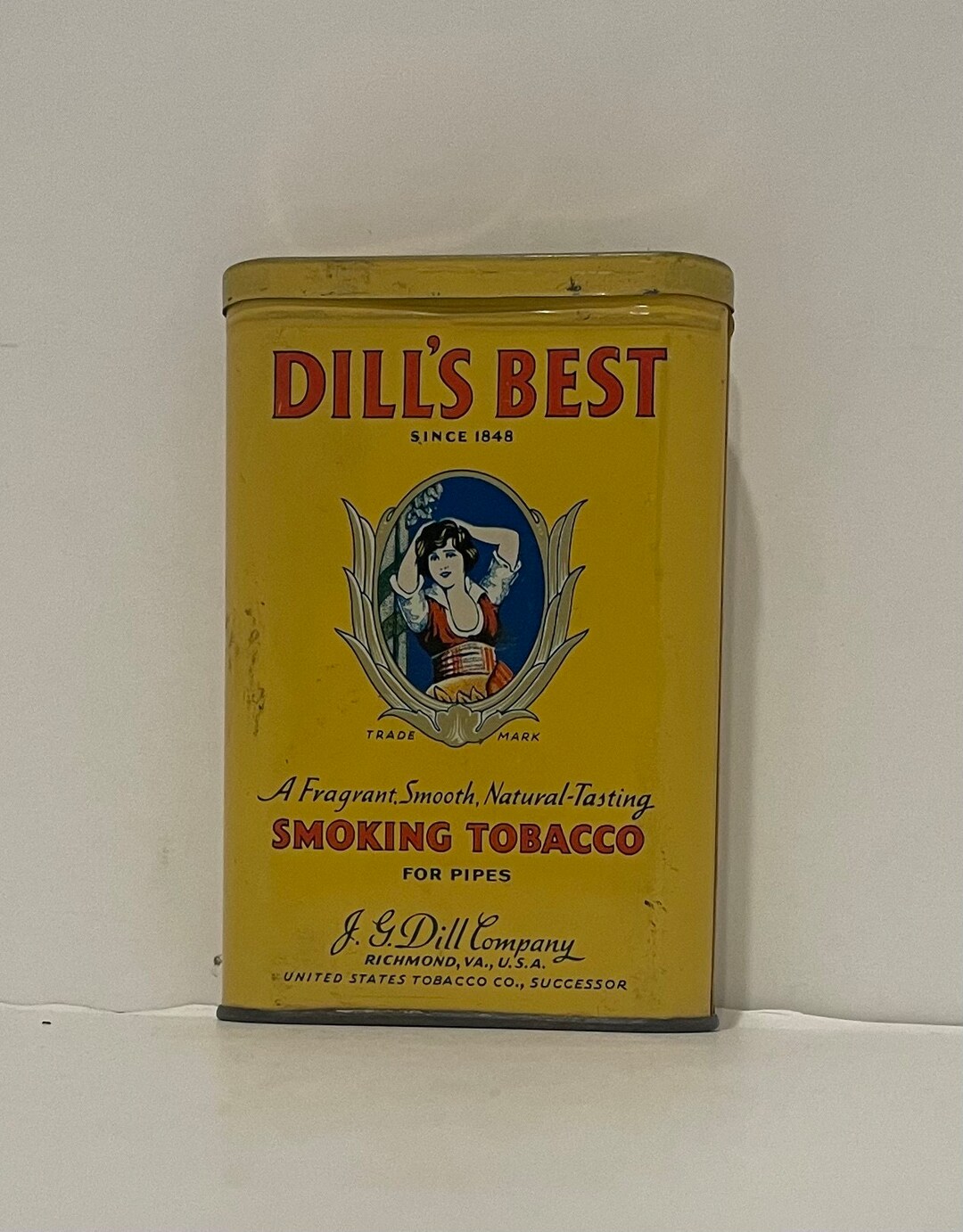 Vintage Dill's Best Smoking Tobacco for Pipes Tin, Richmond, VA, 1940's
