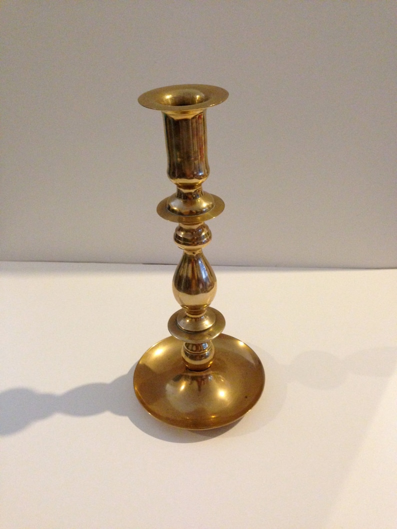 Vintage Solid Brass Candle Holder Etsy
