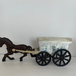 Vintage ~ Cast Iron ~ Ice Wagon with Horse ~ Split Casting