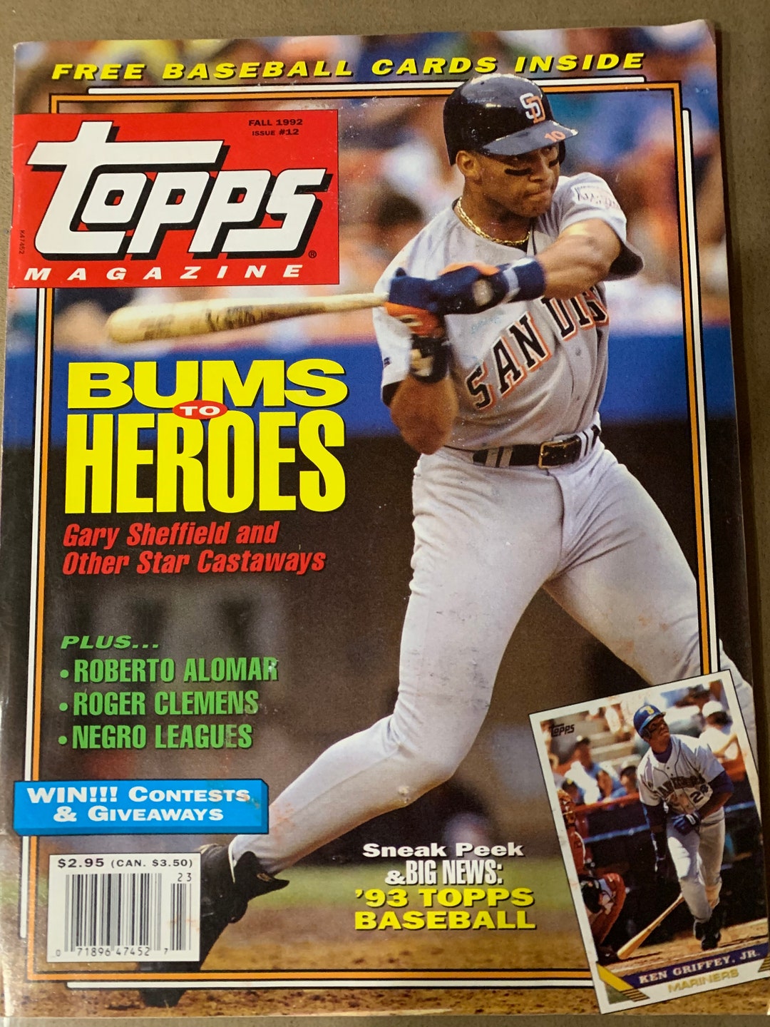 Topps Magazine Fall 1992 12 San Diego Padres Gary Sheffield 