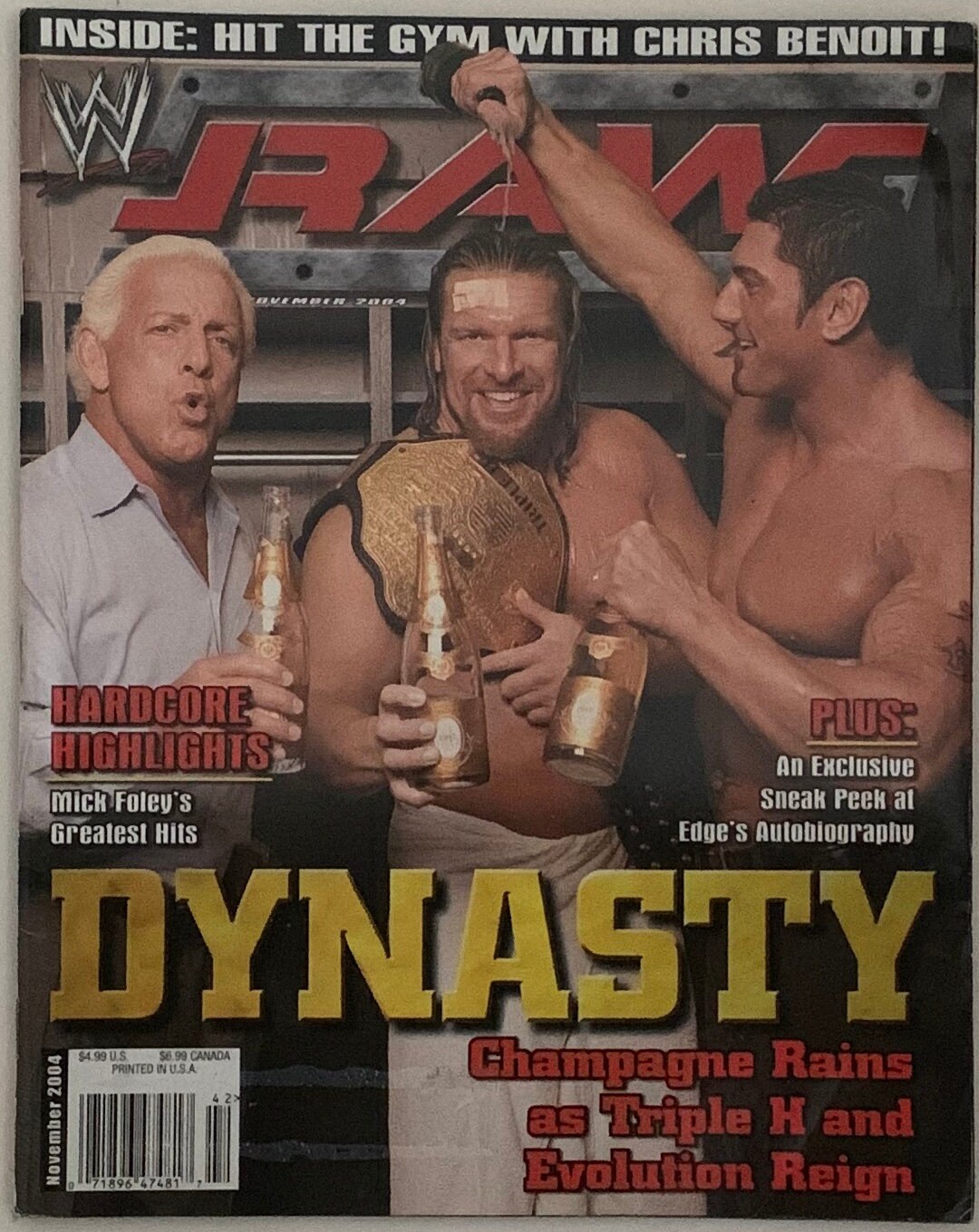 NOVEMBER 2004 WWE RAW WRESTLING MAGAZINE TRIPLE H RIC FLAIR BATISTA EVOLUTION 