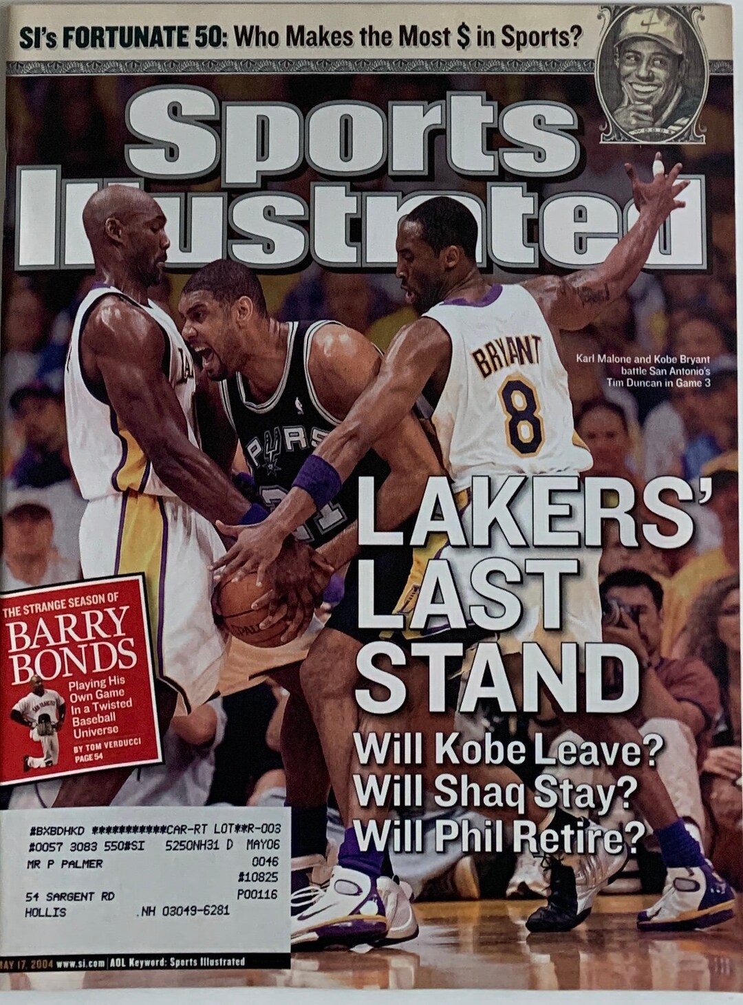 Collectible Sport Illustrated Magazines Lakers Last Stand Kobe Bryant, Karl Malone May 17, 2004