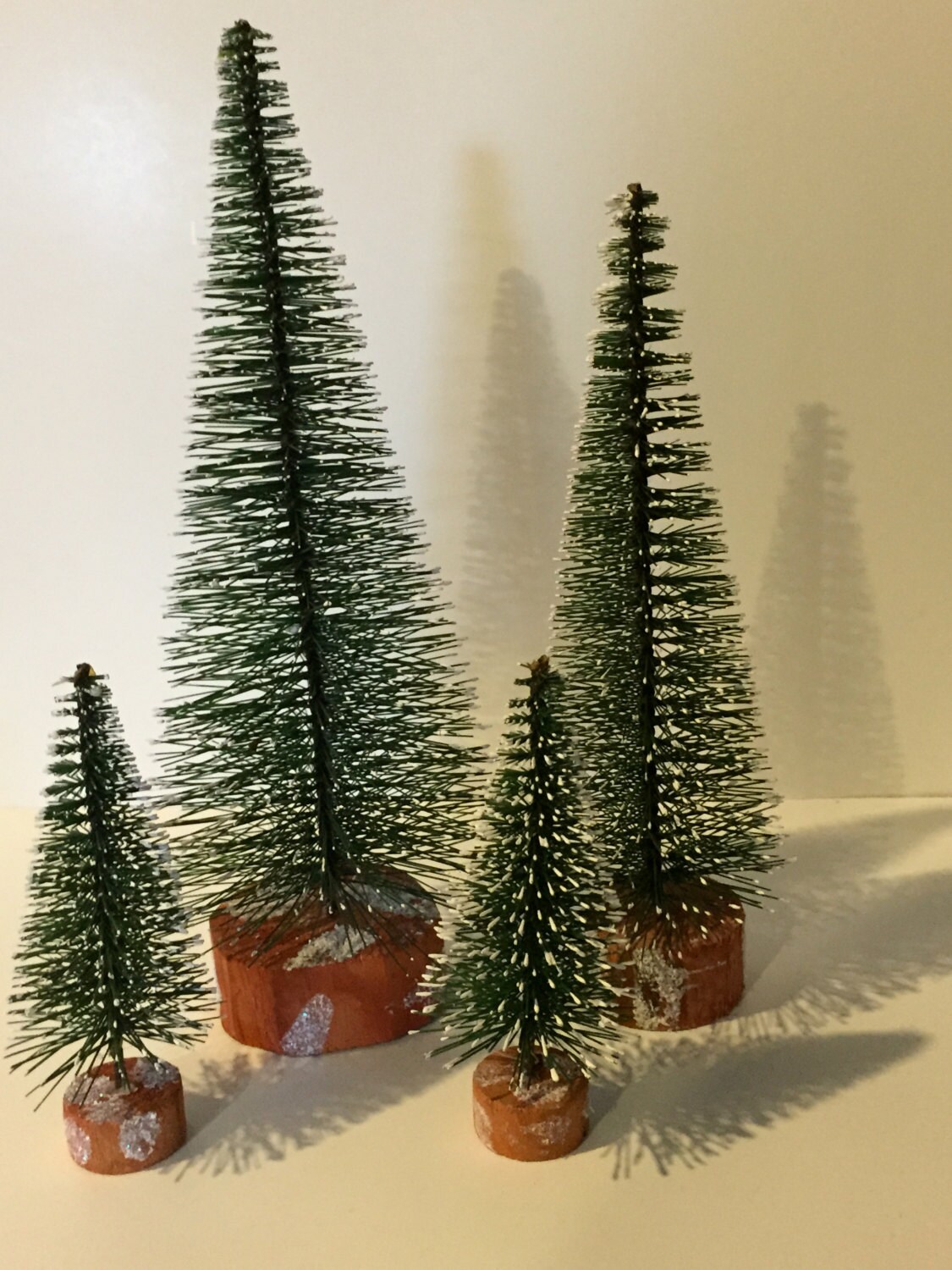 Tabletop White Frosted Christmas Tree Set Etsy