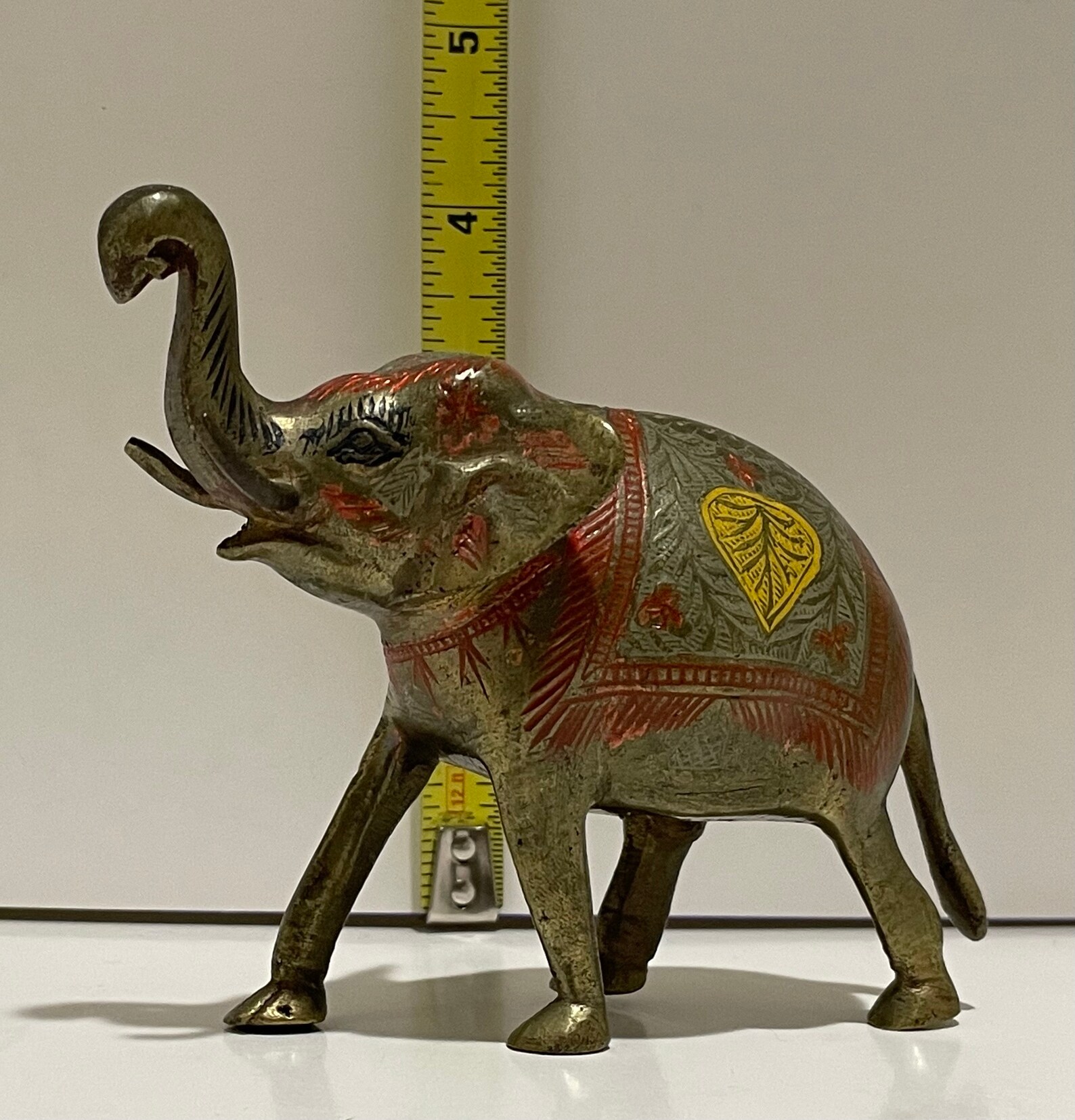 Vintage Solid Brass Decorated Dressed Elephant From India Etsy