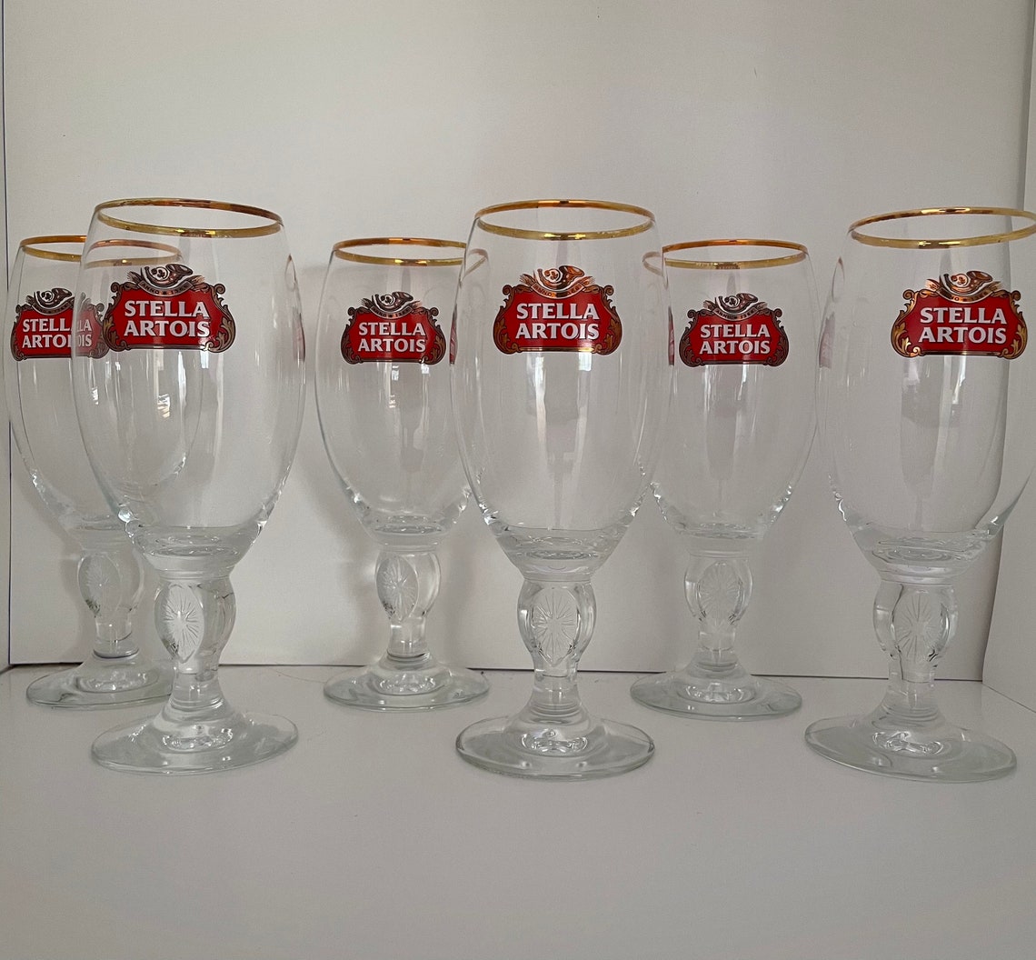 Stella Artois 40 CL Beer Glasses Set of 6 - Etsy