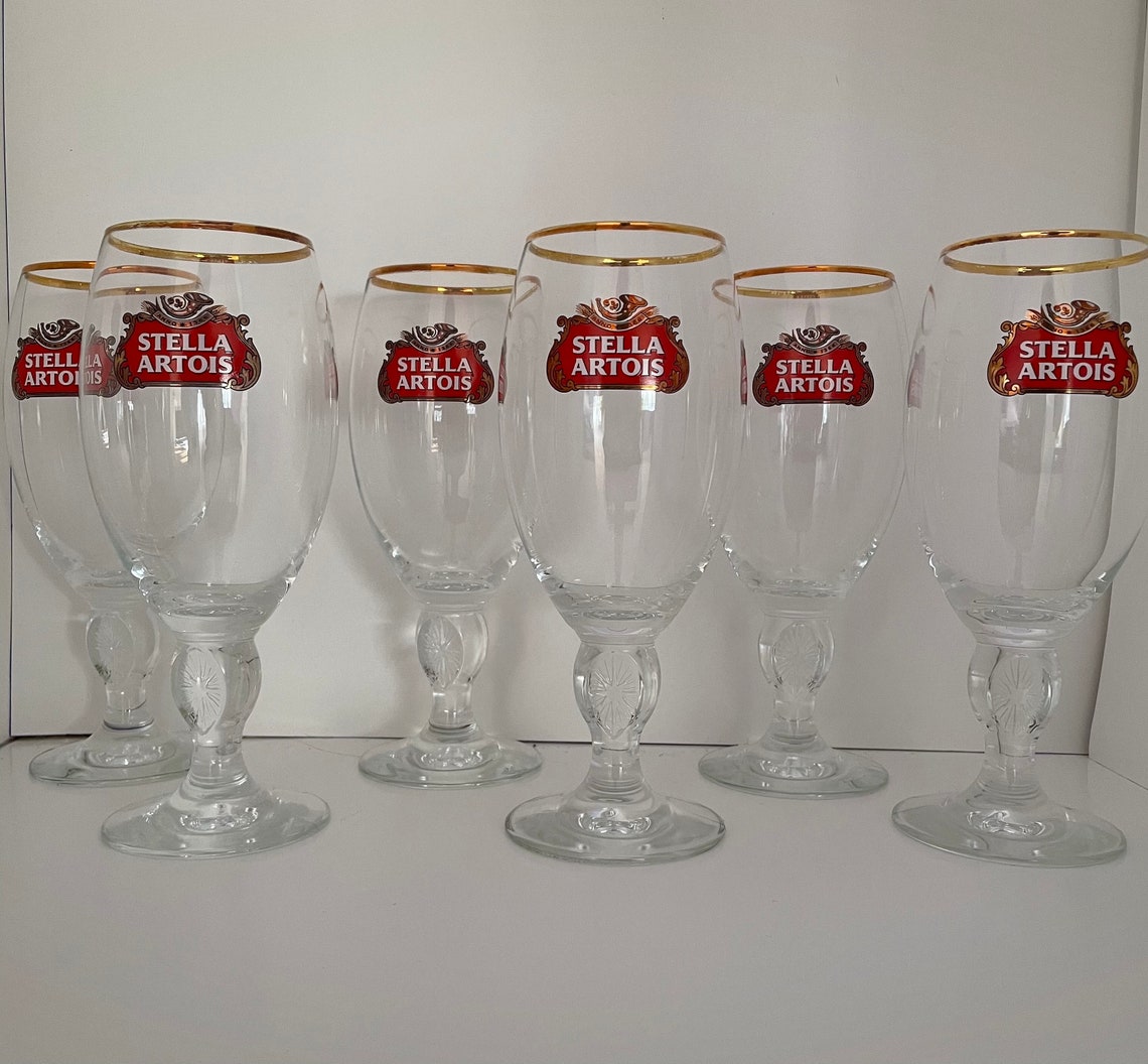 Stella Artois 40 CL Beer Glasses Set of 6 Etsy