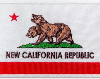 Fallout Patch - New California Republic Flag - Embroidered Patches Iron On, 4 x 2.8 inches