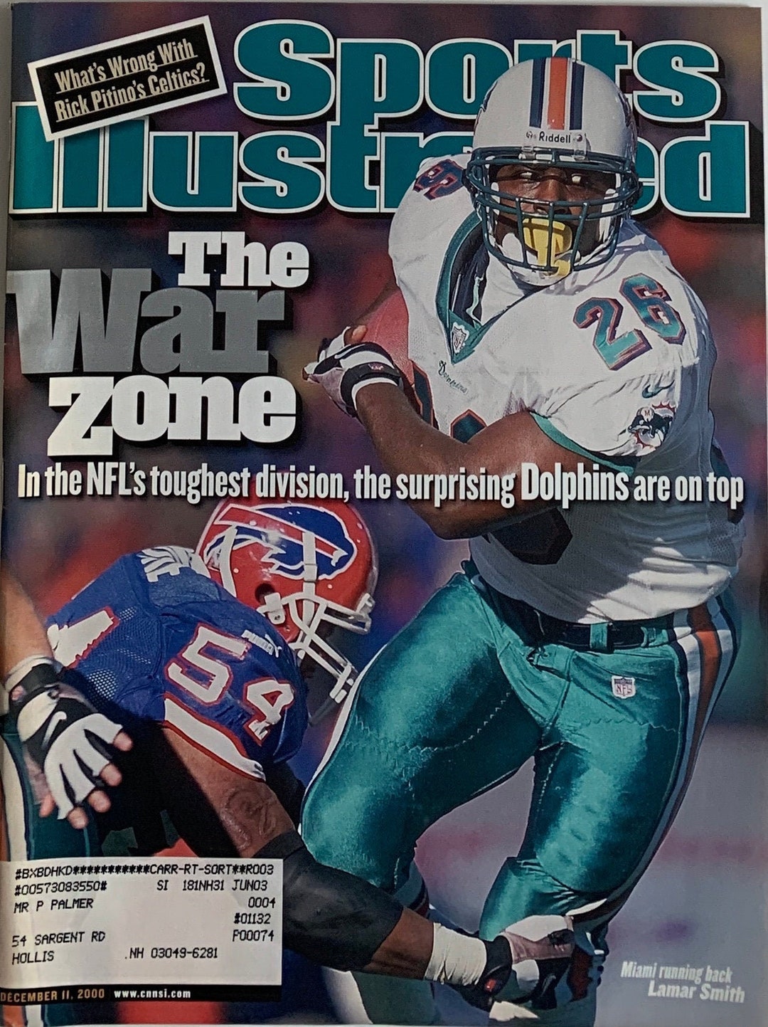 Collectible Sport Illustrated Magazines Lamar Smith Miami Dolphins the War Zone December 11