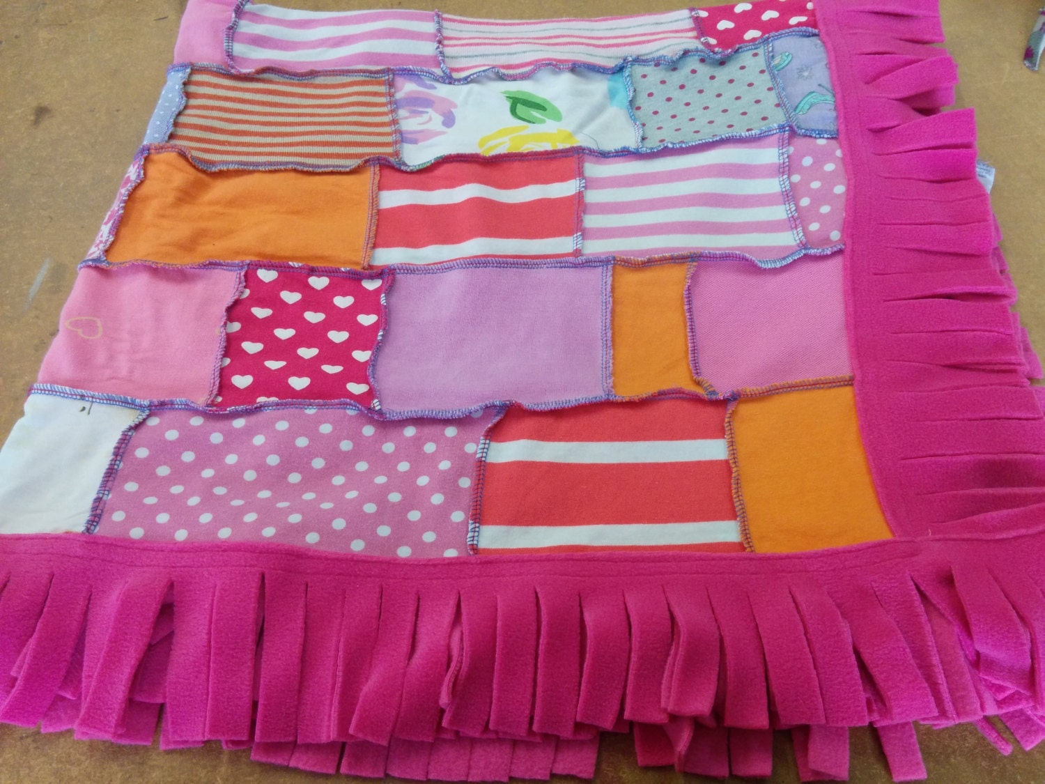 Pinky Baby Blanket With Fleece Fringe Etsy Singapore