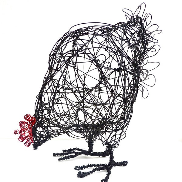 Make Your Own Wire Hen Sculpture PDF instructions & template. Digital Download