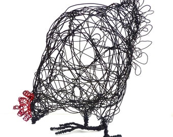 Make Your Own Wire Hen Sculpture PDF instructions & template. Digital Download