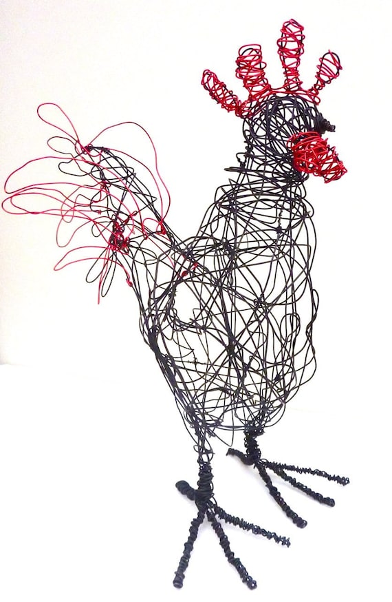 Make Your Own Wire Cockerel Sculpture PDF instructions and template. Digital Download