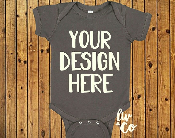 Rabbit Skins 4400 Mockup Grey Bodysuit Mockup Styled Stock