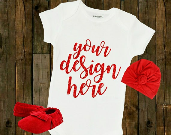 Carters White Girl Bodysuit Mockup Bodysuit Mock Up Mockups