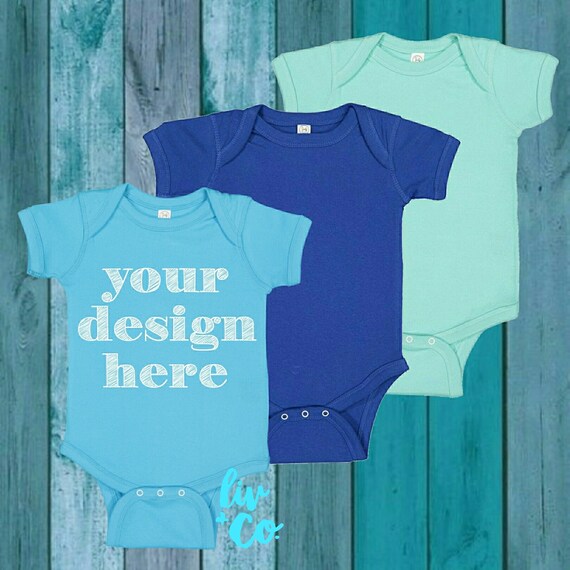 Rabbit Skins 4400 Mockup Blue Bodysuit Mockup Rabbit Skins