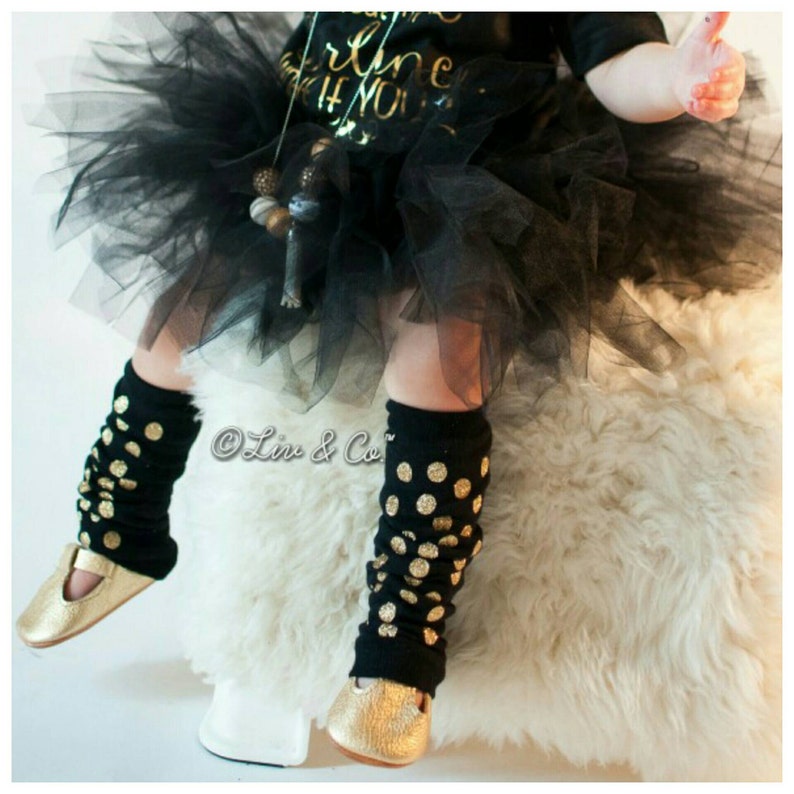 Baby Leg Warmers Girls Leg Warmers Black and Gold Birthday Etsy