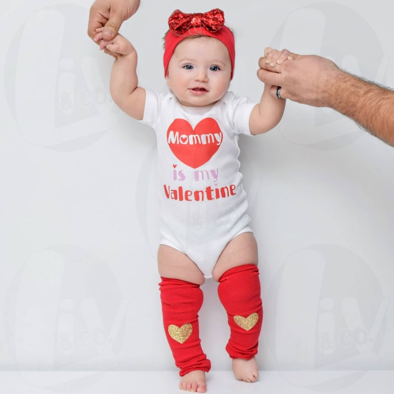 Red and Gold Glitter Heart Baby Girl Leg Warmers Girl Etsy