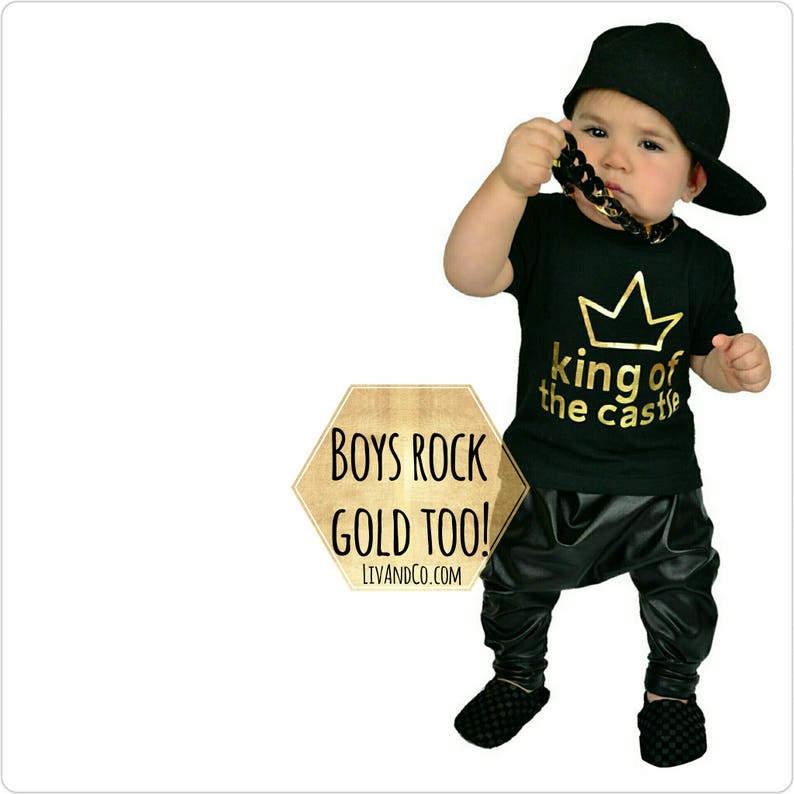 King Of The Castle Baby Toddler Boy Tee Infant Newborn Boy Clothes Clothing Trendy Childrens Kids Shirts Baby Shower Gift Boy Liv /& Co.\u2122