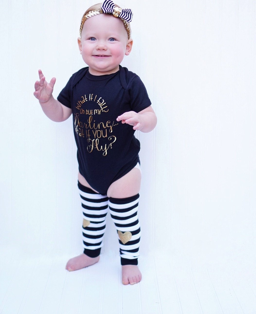 Baby Leg Warmers Girls Leg Warmers Black and Gold Birthday Etsy