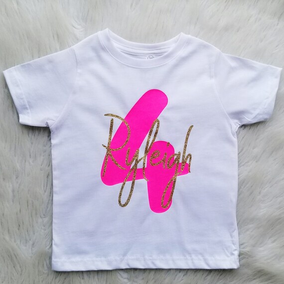 4th birthday girl shirt