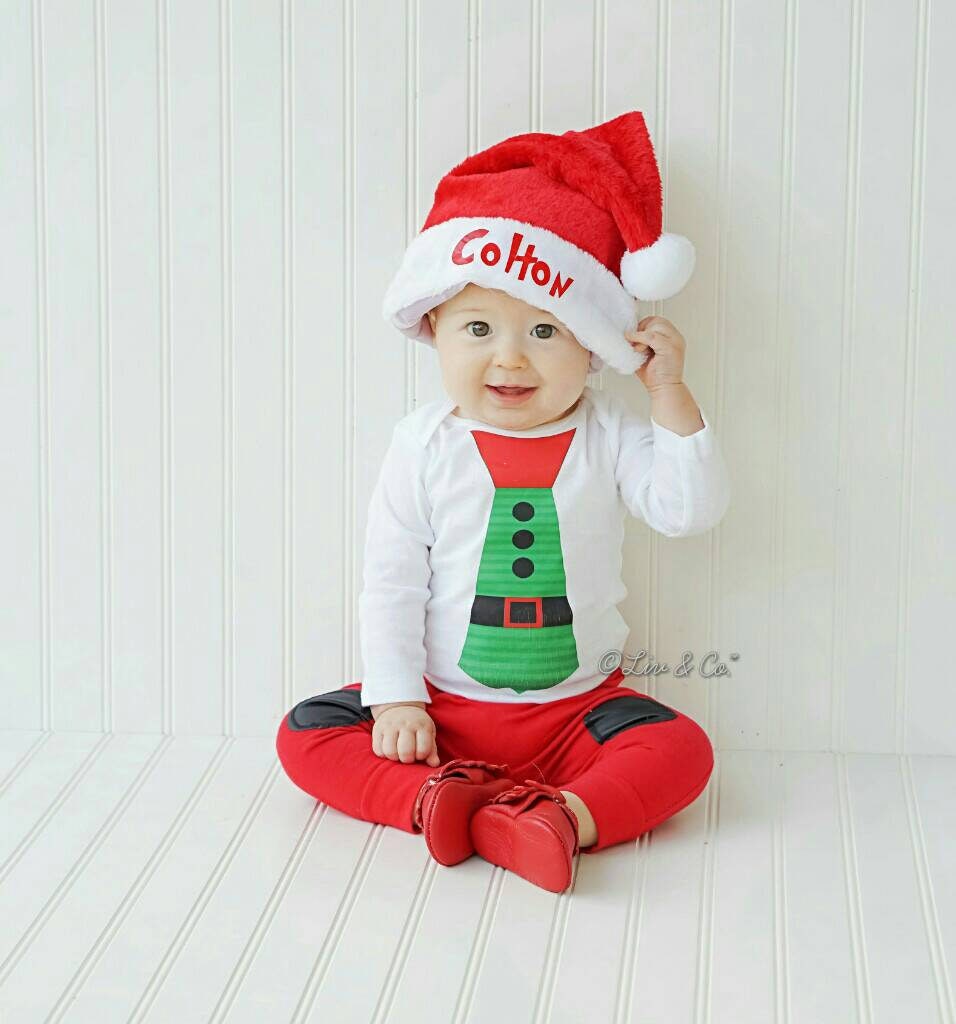 Santa Tie Newborn Baby Boy Christmas Outfit Infant Boy Etsy
