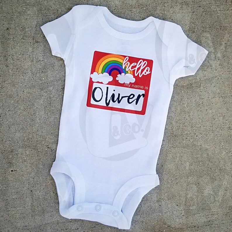 Personalized Newborn Baby Hospital Outfit Rainbow Baby Coming Etsy