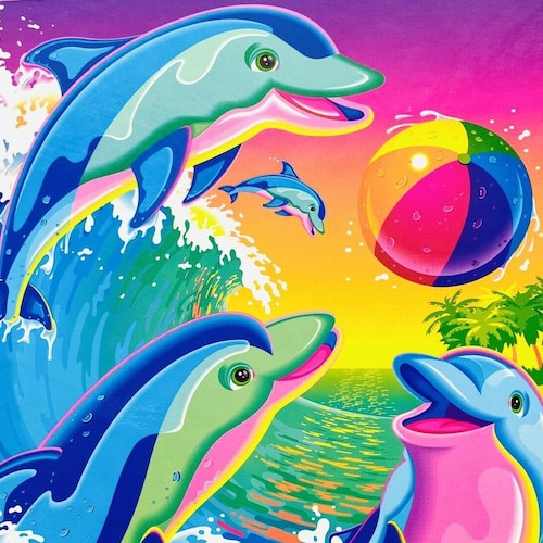 Vintage 1990's Lisa Frank 'dancing Dolphins' Etsy