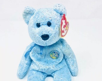 10 year anniversary beanie baby blue
