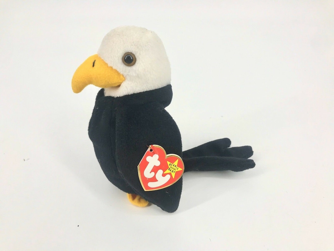 TY Beanie Baby – Baldy L'aquila Calva (6 Pollici) – Peluche MWMTs Nuovo