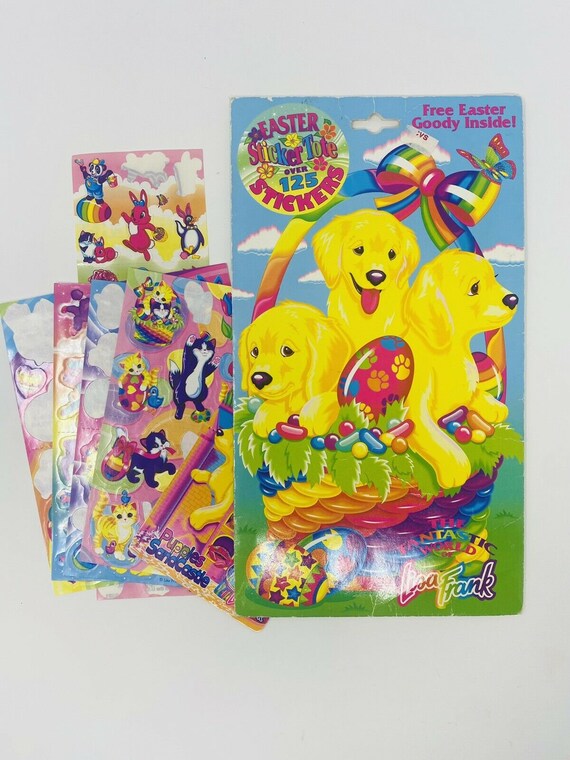 Vintage 1990's Lisa Frank Easter Sticker Collectible Tote Etsy