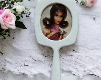 Vintage 1980's Barbie Mirror (Handheld for Kids)