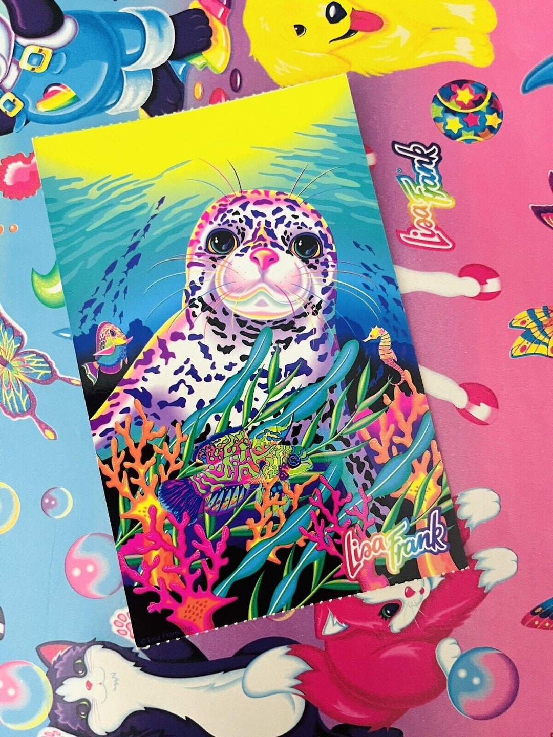 Vintage 1990s Lisa Frank skeeter Spotted Seal Postcard Etsy