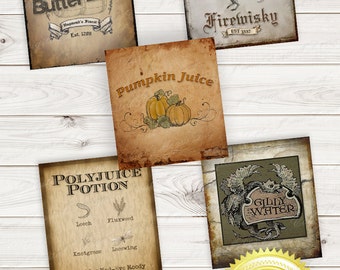 harry potter labels etsy