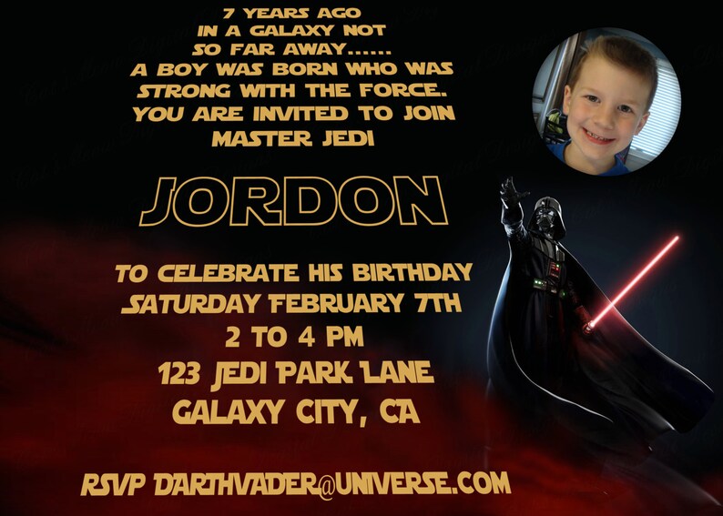 Star Wars Birthday Invitation Personalized Star Wars Invite Etsy