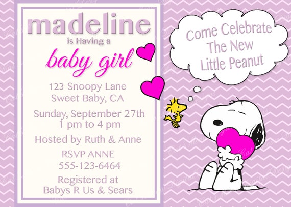 snoopy baby shower invitations