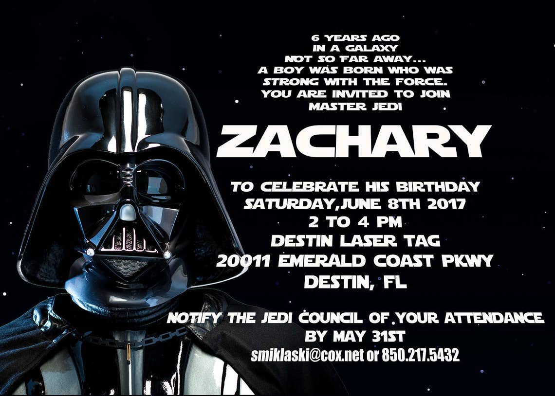 Star Wars Birthday Invitation Personalized Star Wars Invite Etsy