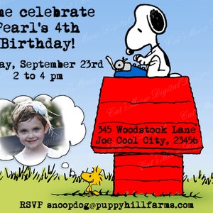 Invito Di Compleanno Di Snoopy Peanuts Lucy Stampabile Etsy