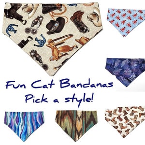 Niedliches Bandana für Katzenhalsbänder Wählen Sie ein Muster, über das Halsband Katzenband Dana, gemacht für Katzen, kleine Kätzchengröße verfügbar, personalisierte Bandana