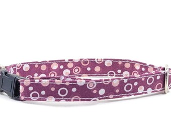 Magenta Pink Cat Collar Breakaway Cat Collar for Small Kittens to Large Cats, Optional Bell, Comfy Lightweight Cat Collar for the Holidays