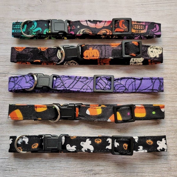Halloween Cat Collar with Safety Breakaway Clasp, Skinny Cat Collar, Small Kitten Sizes, Male Cat Collars Female Cat Collars