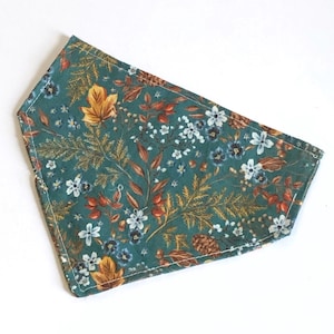 Blue Autumn Cat Bandana Fits over the Collar Cute Personalized Name Bandana, Made for Cats, Kitten Bandana, Fall Cat Bandana for Photos