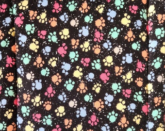 Self Warming Cat Beds, Cozy Flannel Quilt, Tie Dye Paw Prints, 17x20
