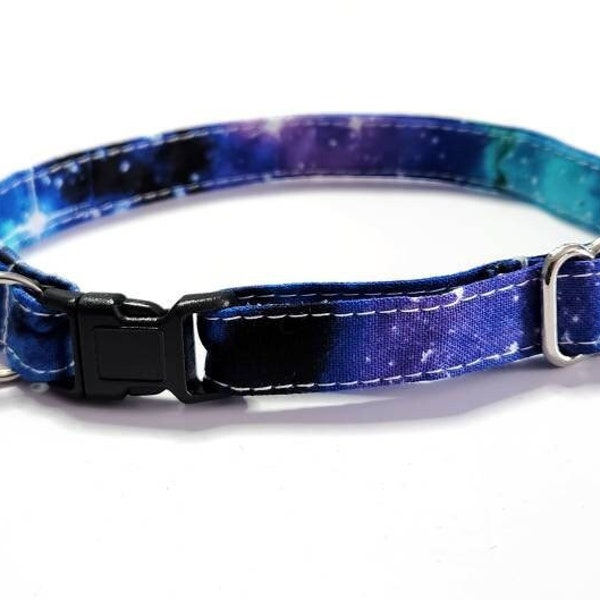 Space Galaxy Breakaway Catcollars Adjustable Small Kittens to Large Cats - Tag Ring - Celestial Stars Nebula Night Sky - Male Cat Collar