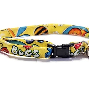 Yellow Bugs Breakaway Cat Collars, Safe Breakaway Clasp with Adjustable Buckle for Kittens to Large Cats